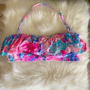 Lilly Pulitzer Salsa Ruffled Aquadesiac Bikini top